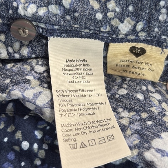 Madewell Button-Front V-Neck Mini Dress in Classic Indigo - Size Small - Picture 7 of 8